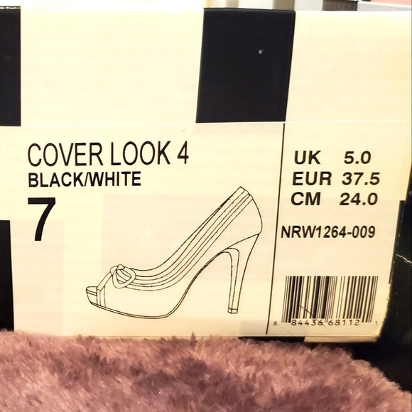 Not Rated Black and White Polka Dot Peep Toe Heels - Picture 4 of 4